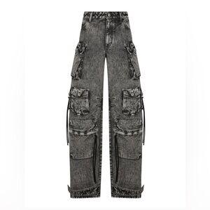 The Attico Black Fern Cargo Pants